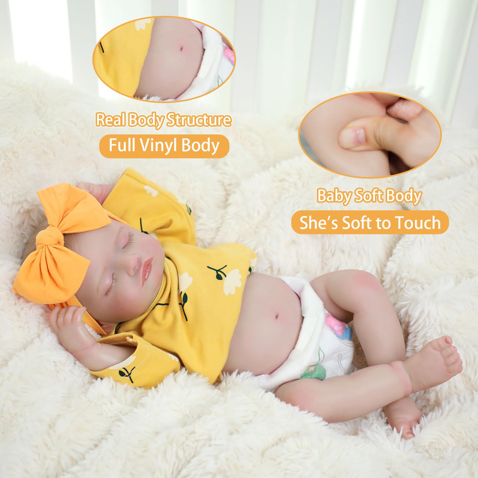 Babeviimt Reborn Doll has poseable limbs for versatile display