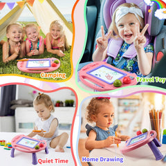 BABLOCVID doodle board with adjustable legs adapts to sitting, standing, or leaning