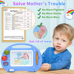 BABLOCVID doodle board with stamps and round edges for safe play.