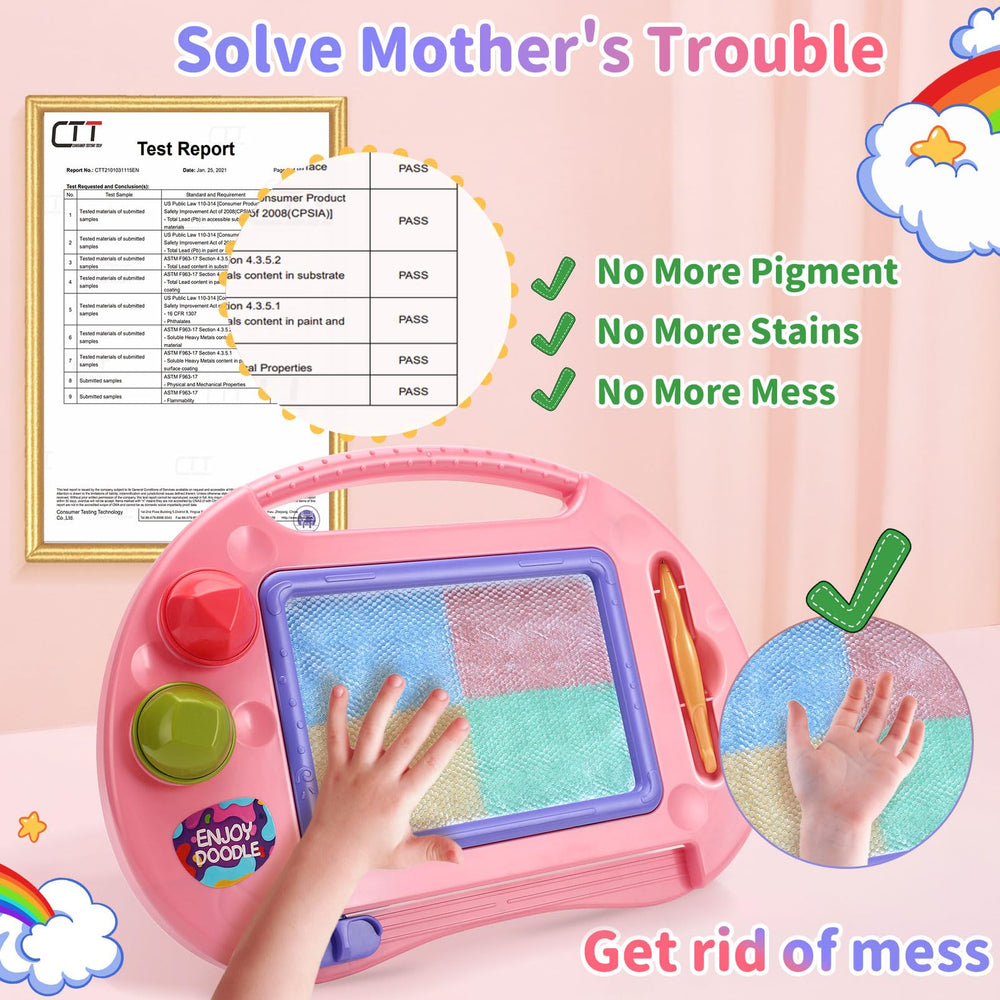BABLOCVID doodle board with stamps encourages motor control and imaginative stamping play