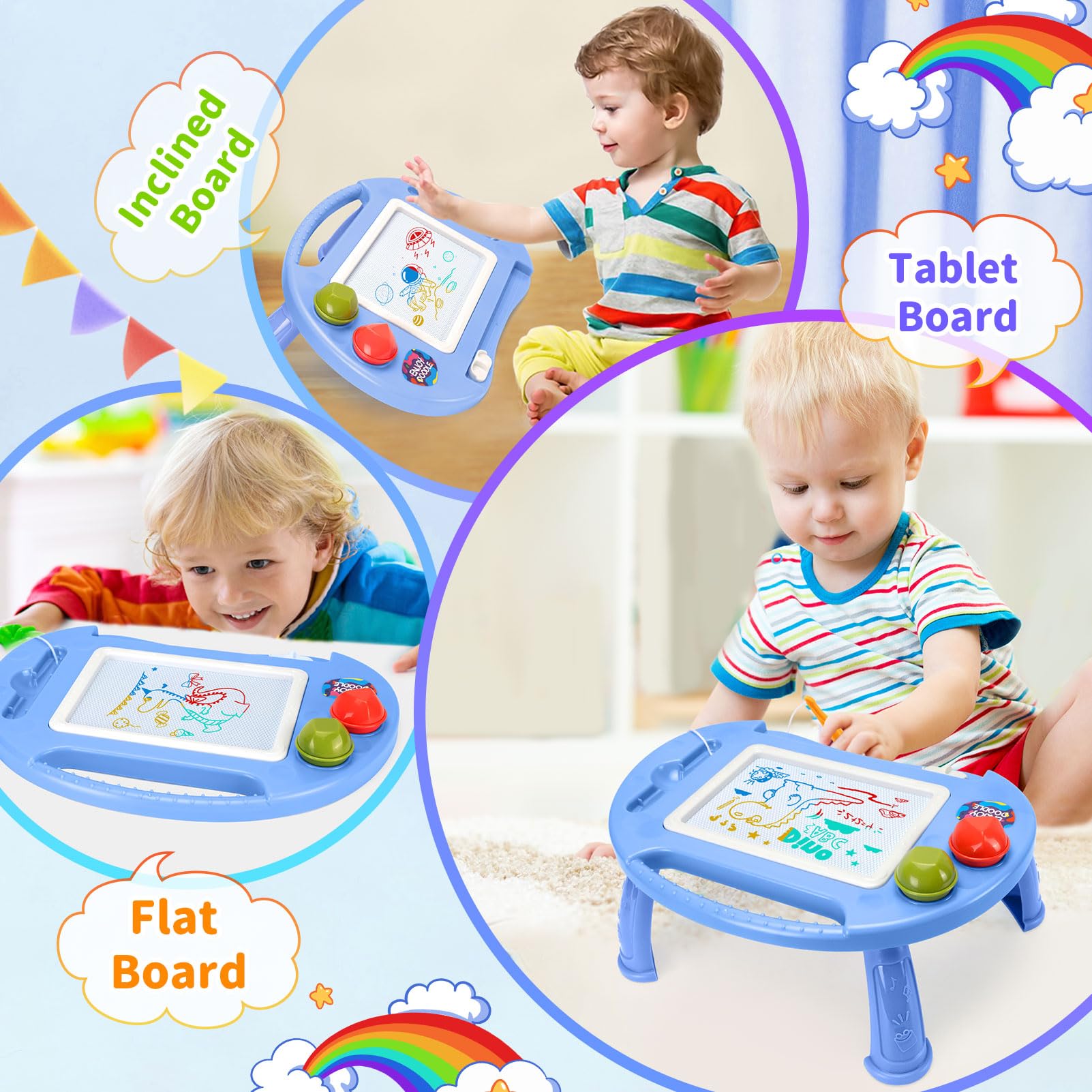 BABLOCVID doodle board stable with four sturdy legs on a flat surface.
