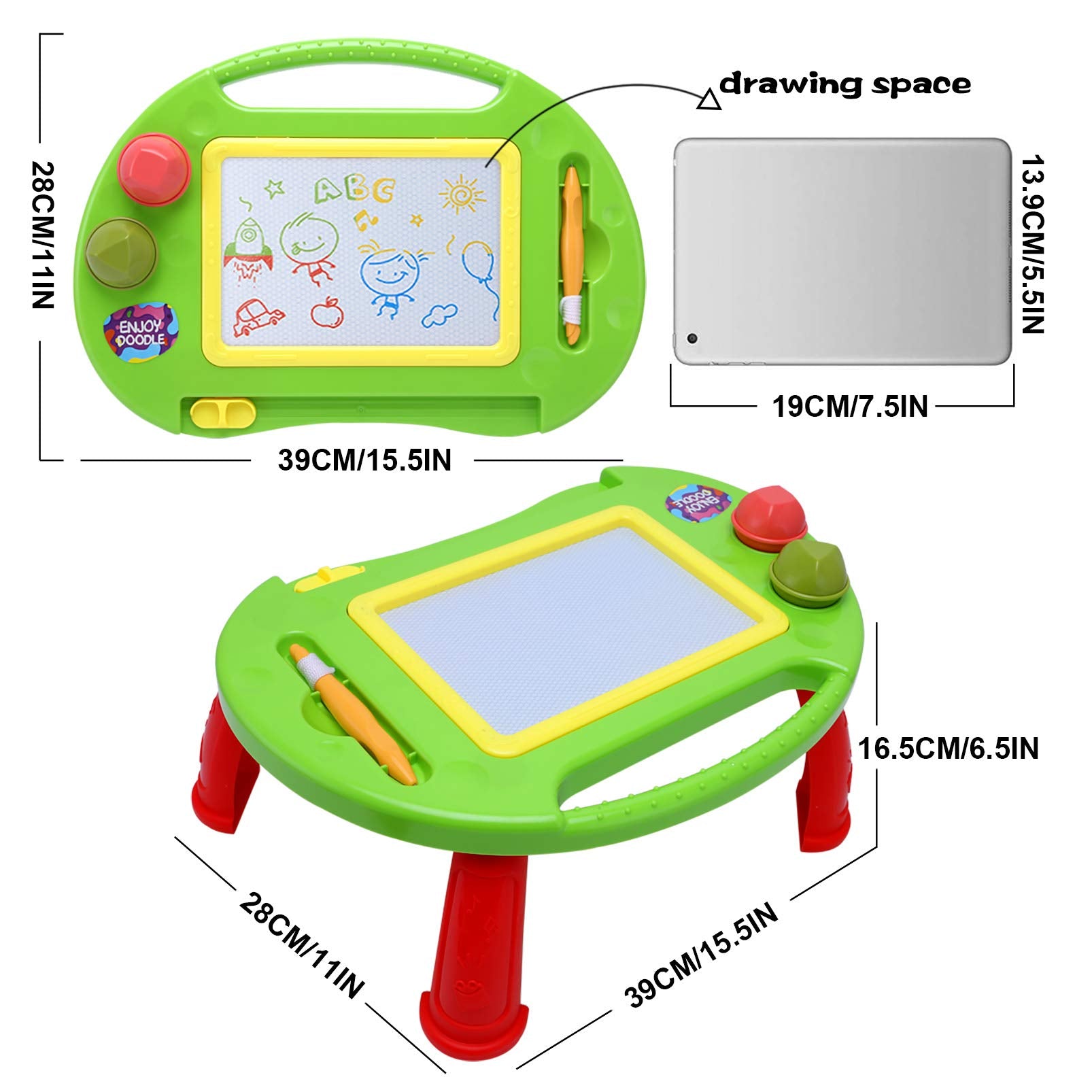 BABLOCVID drawing board with sturdy legs and carry handle for portability