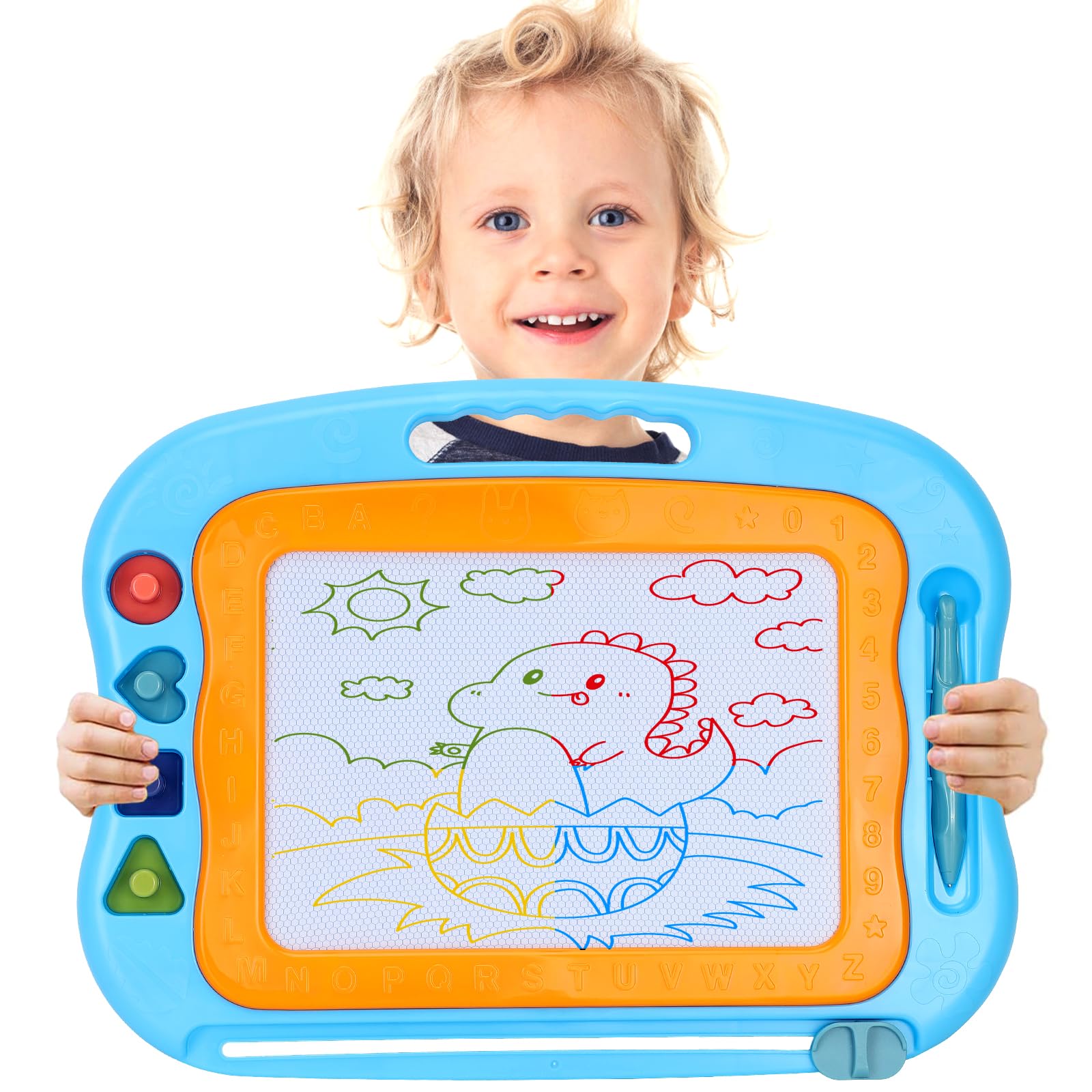 Bablocvid magnetic board with handle supports shared play and easy storage.