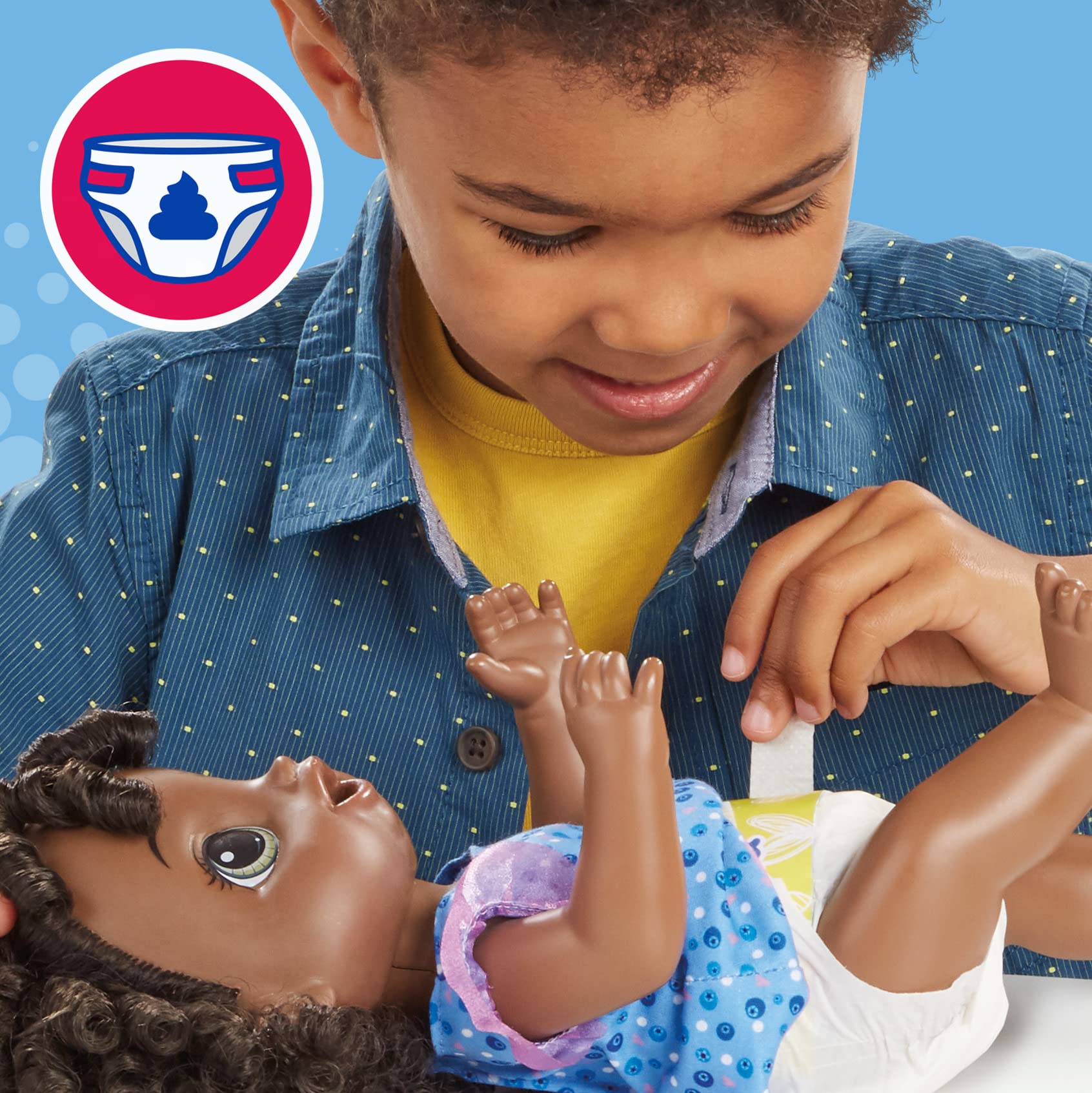 Baby Alive drinks from bottle and wets for interactive play.
