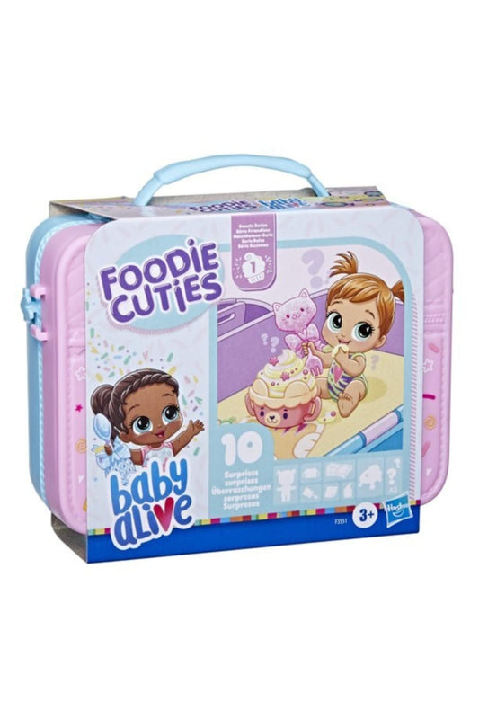 Baby Alive Foodie Cuties lunchbox case with a 3-inch doll, ideal for imaginative play on the go