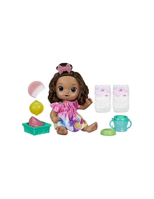 Baby Alive Fruity Sips lemon juice action for pretend feeding.