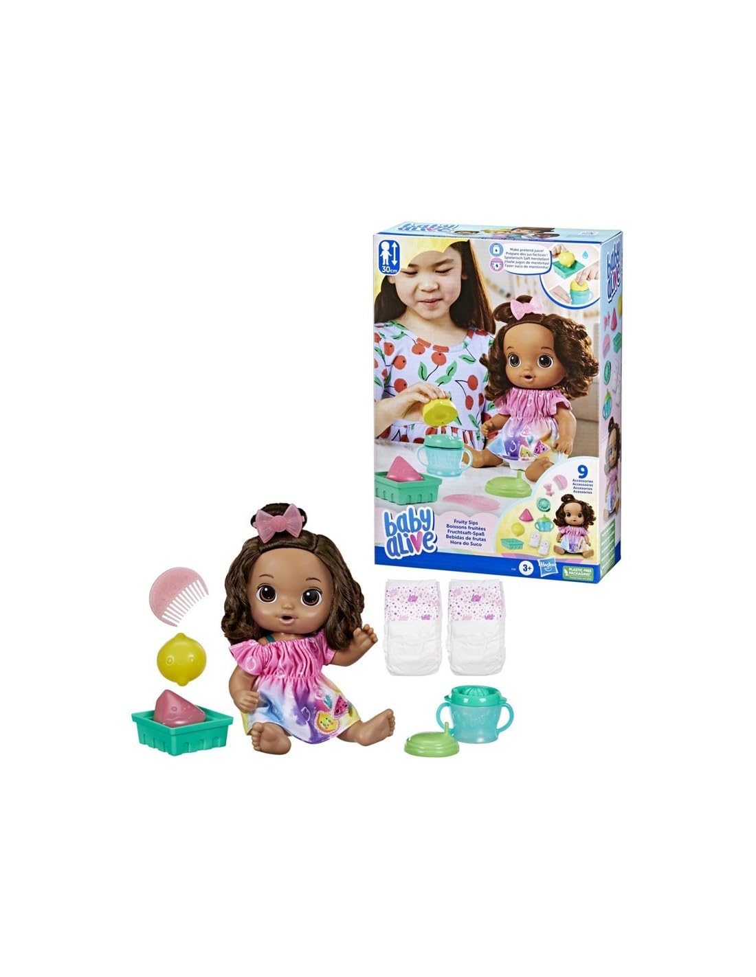 Baby Alive Fruity Sips sippy cup lid for feeding the doll.