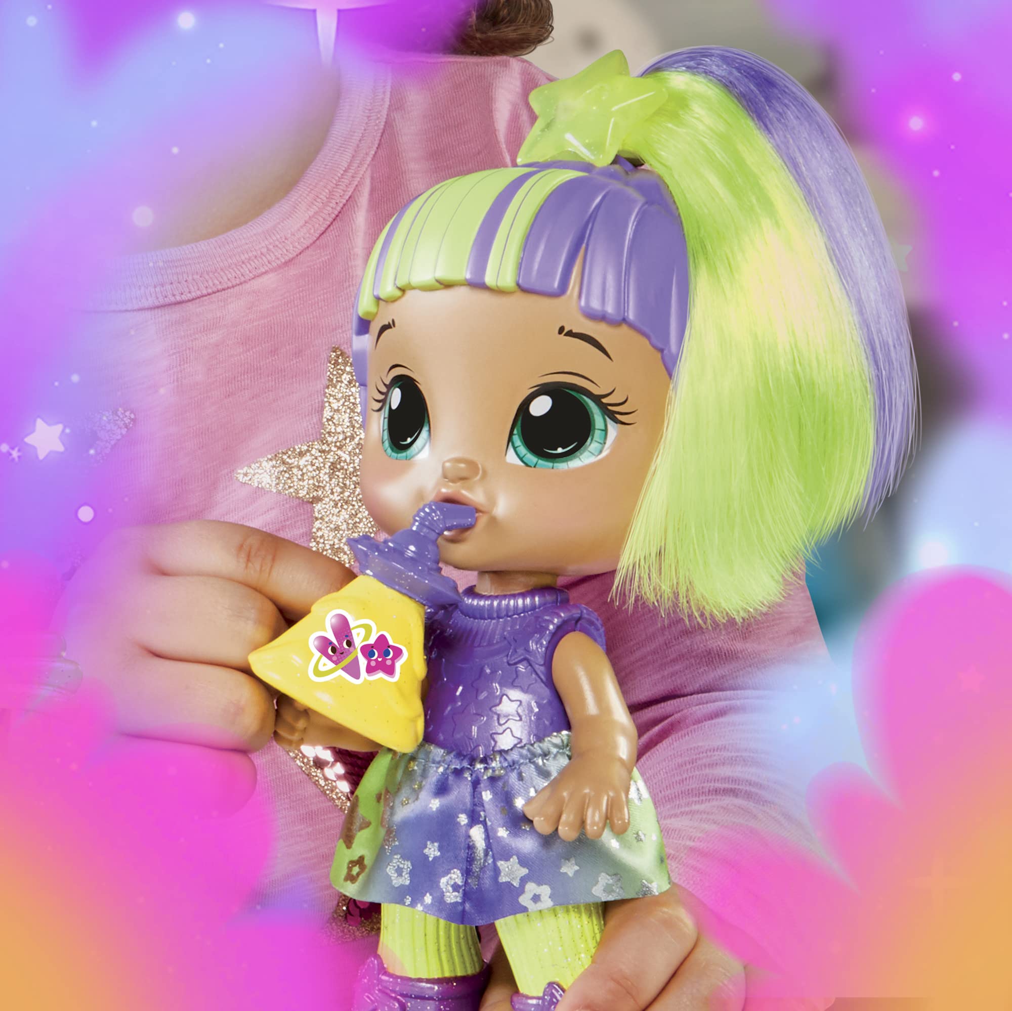 Foil skirt and molded bangs enhance Lovely Luna's space-ready look