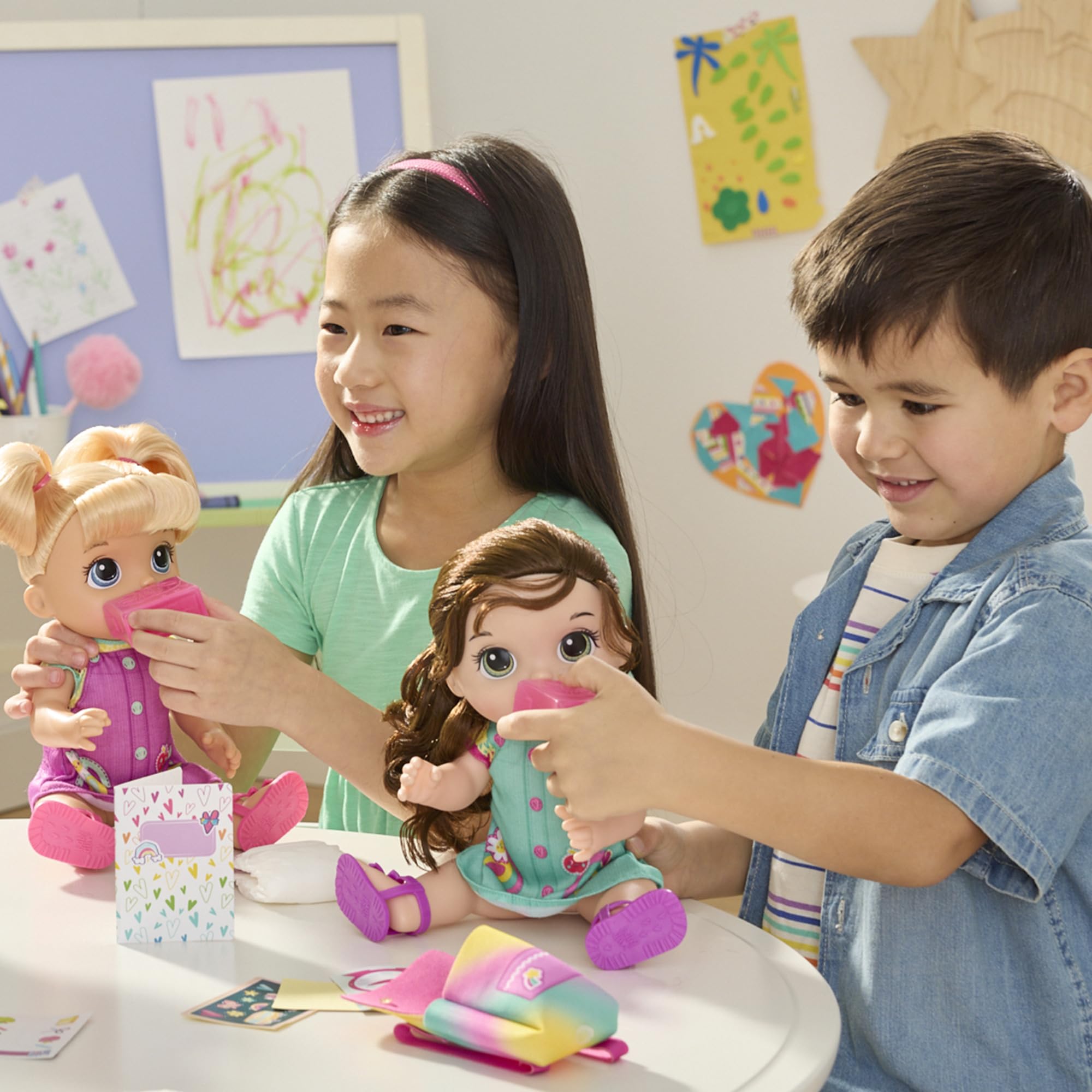 Baby Alive Time for School doll outfit with jumper and sandals enhances classroom pretend.