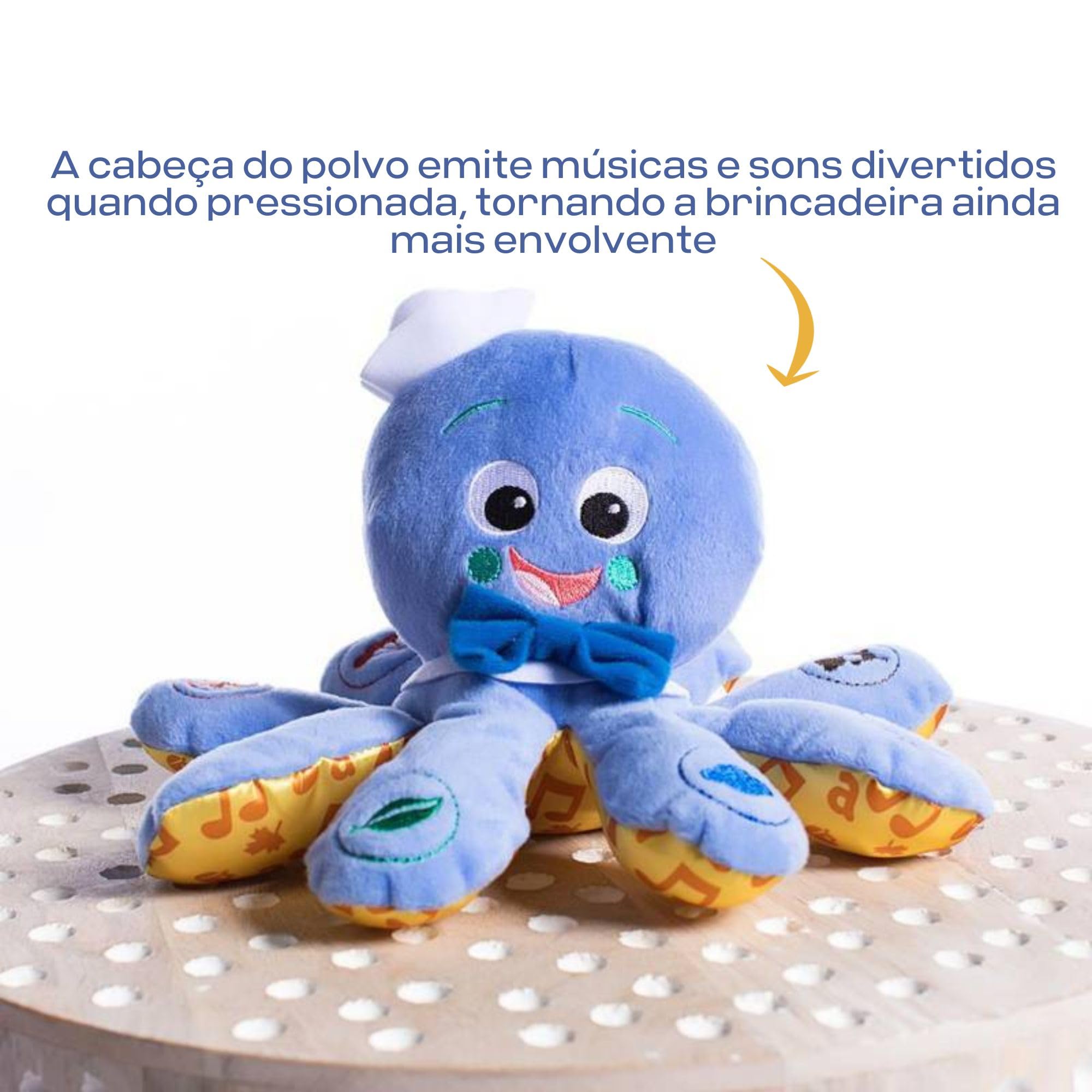 Head squeeze activates melodies on the Baby Einstein Octoplush