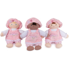 Baby GUND My First Dolly is machine washable for easy cleaning.