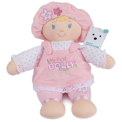 Baby GUND My First Dolly ships in a protective poly bag for gifting.