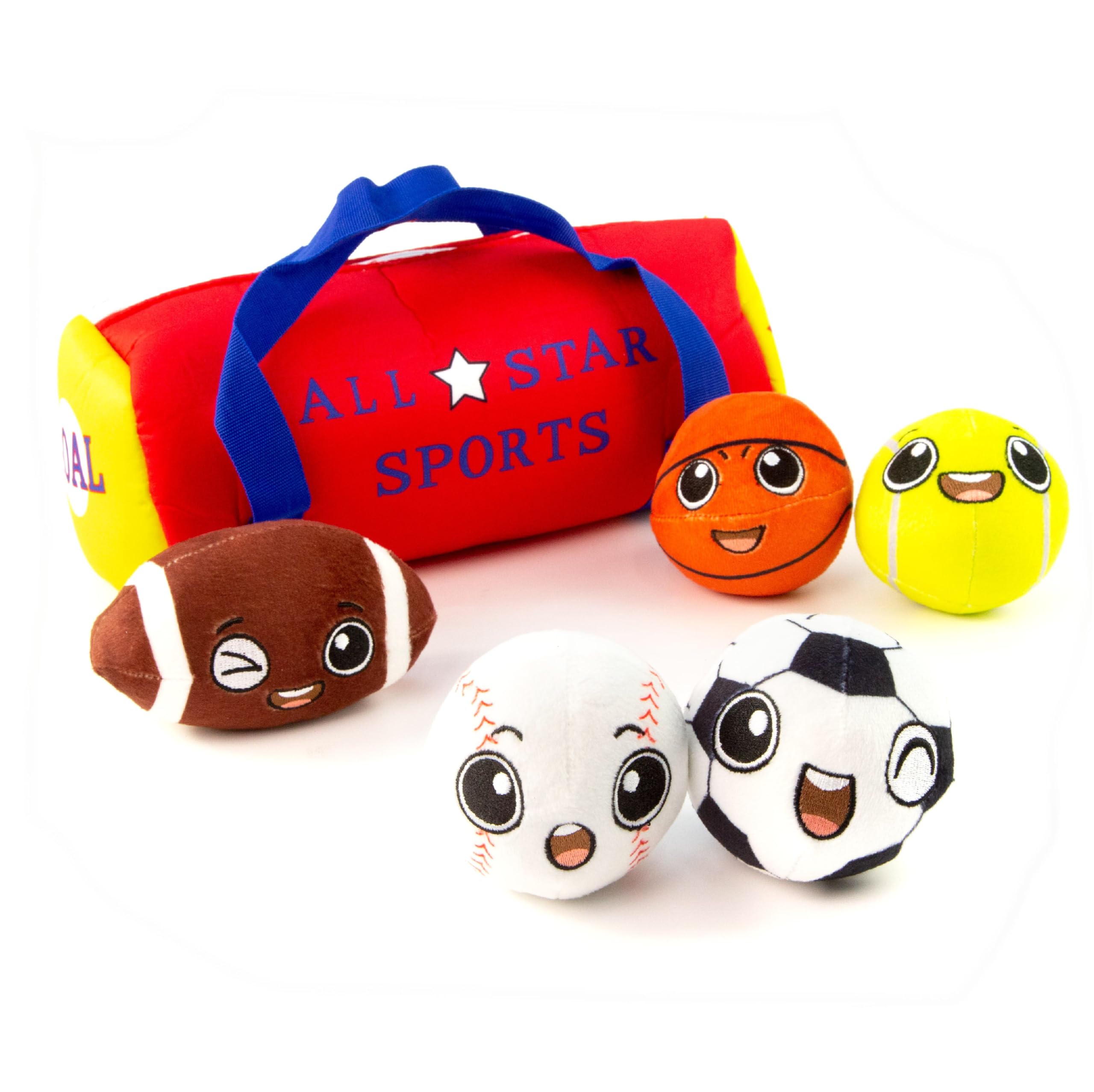 BABY K my first sports bag with 5 plush balls for organized, travel-friendly play.