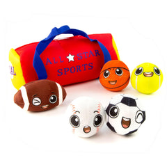BABY K my first sports bag with 5 plush balls for organized, travel-friendly play.