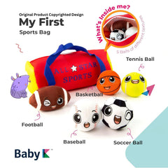 BABY K plush football offers soft texture for little hands.