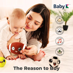 BABY K zippered sports bag keeps toys tidy during travel.