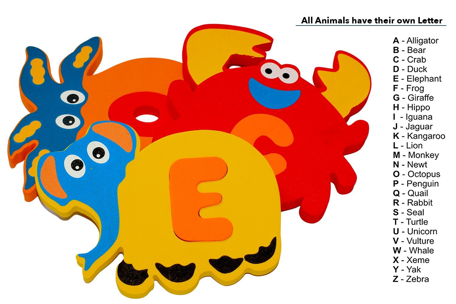 Baby Loovi colorful bath letters encourage color recognition and early word-building during tub time.