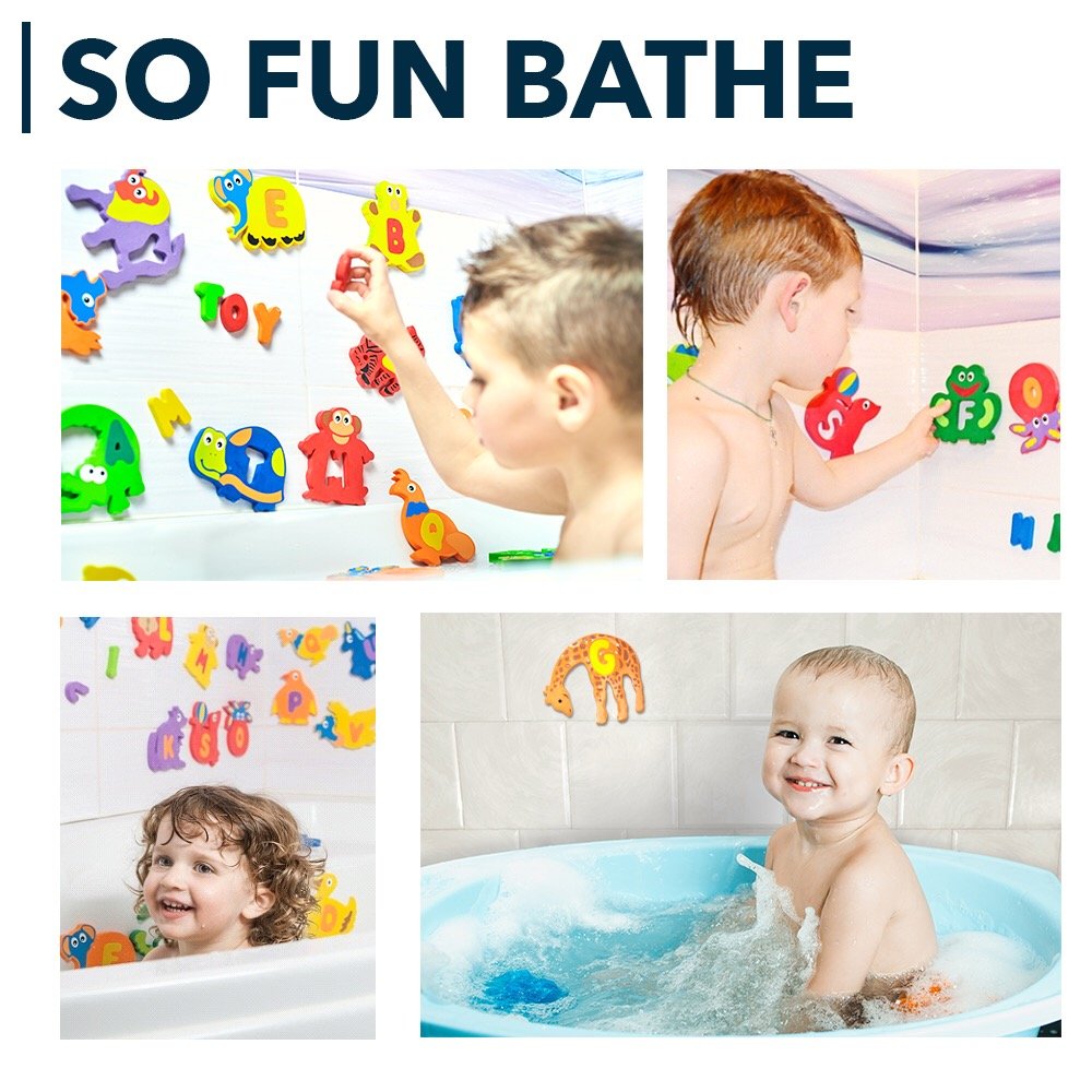Baby Loovi floating animal puzzles bath toys provide safe, engaging play while teaching recognition.
