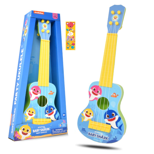 Baby Shark ukulele 16-inch design aids tiny hands and easy play.