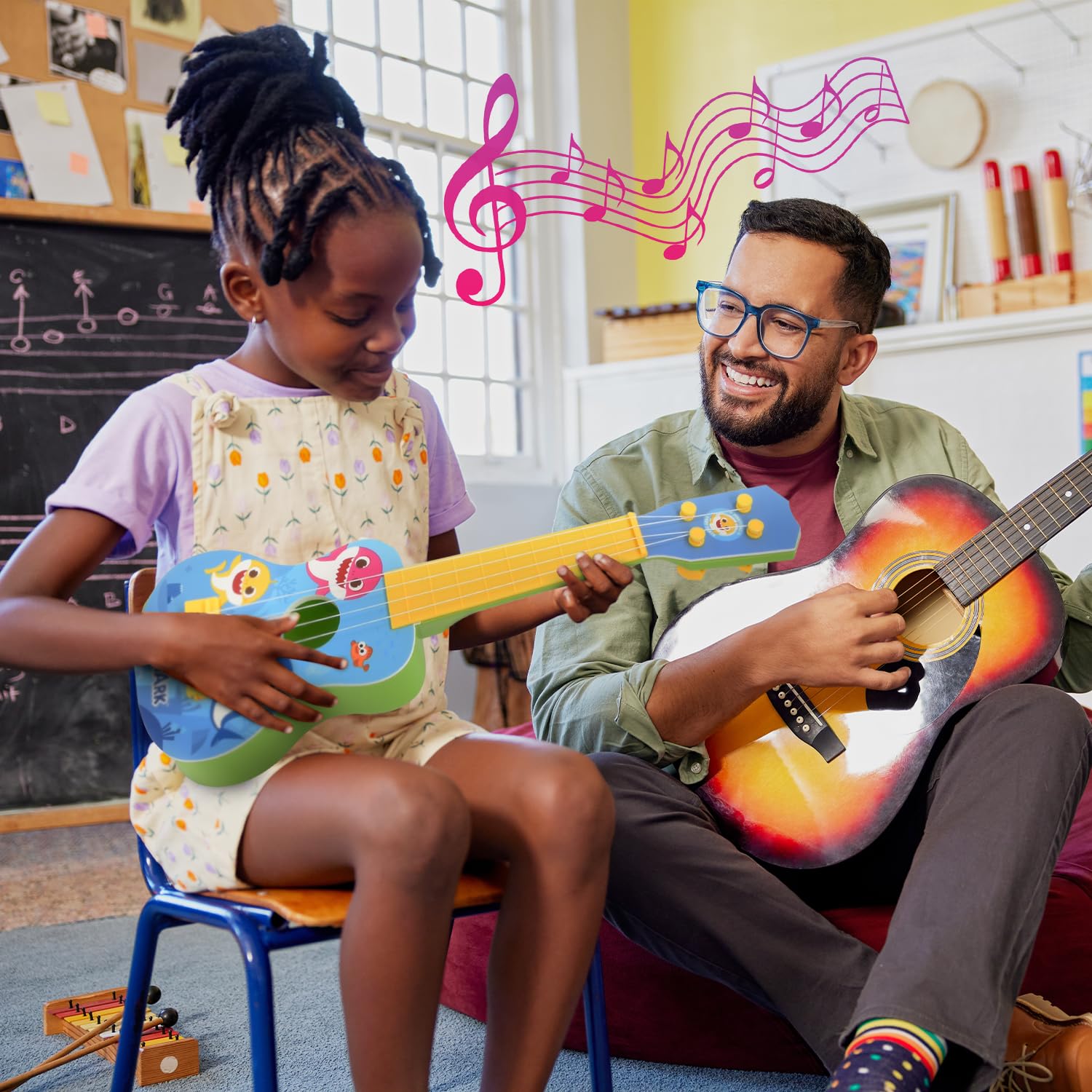 Baby Shark ukulele makes a great gift for birthdays and holidays.