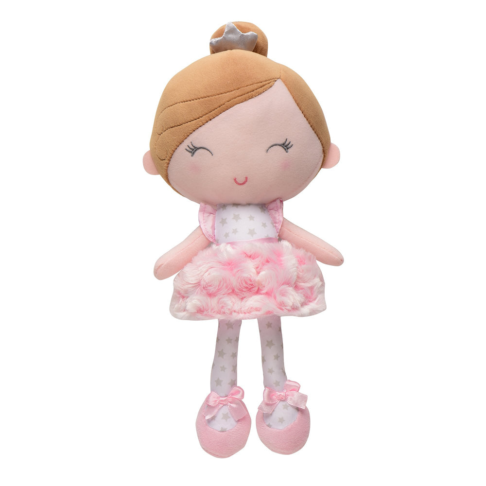 Baby Starters Annette plush snuggle buddy close-up shows ultra-soft fabric for calm cuddling