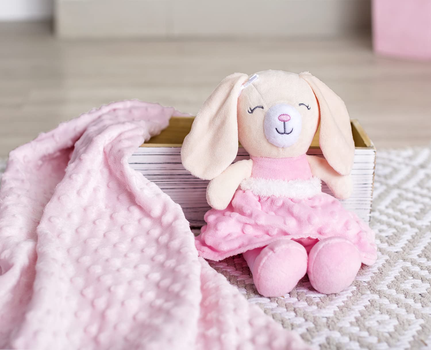Baby Starters Ella plush bunny shows a soft body perfect for cuddling.
