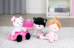 Marisa doll features satin-lined dress for tactile stimulation during snuggle moments.