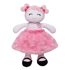 Baby Starters Marisa snuggle doll with chevron pink dress for cozy cuddles and playtime.