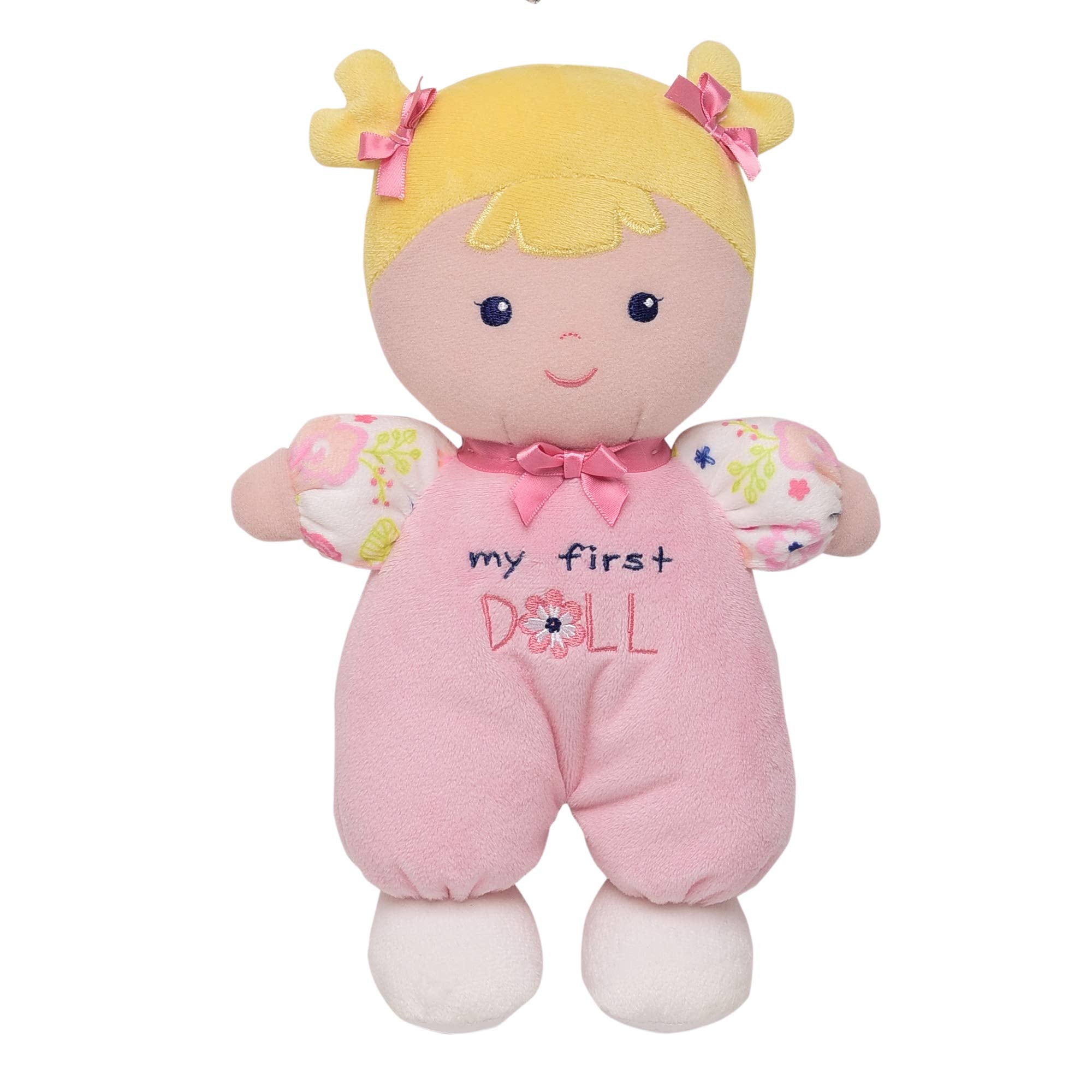 Baby Starters plush snuggle buddy with 10-inch size and blonde Hope features for cozy newborn cuddles.