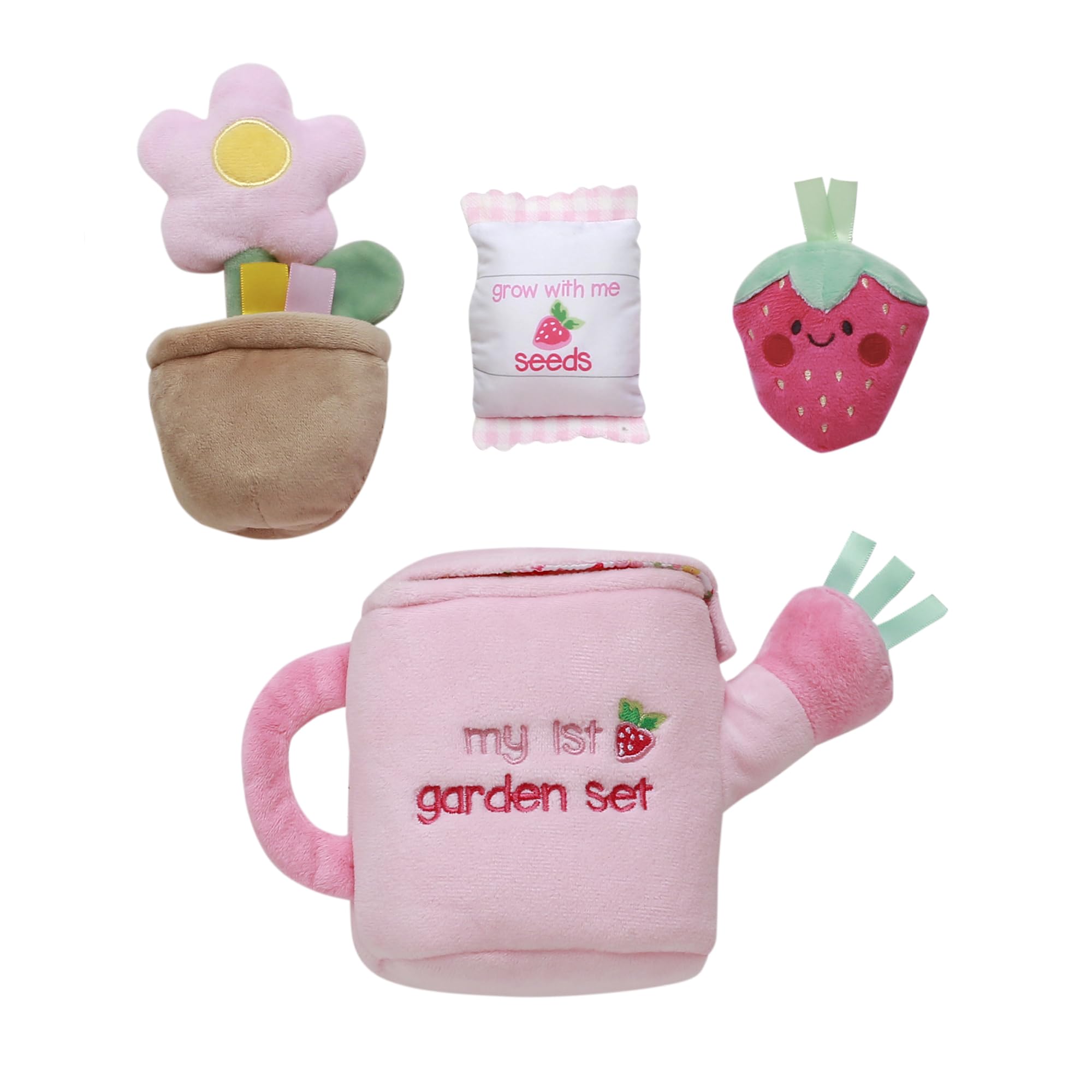 Baby Starters plush seed packet offers peek-and-grab fun with soft sounds.