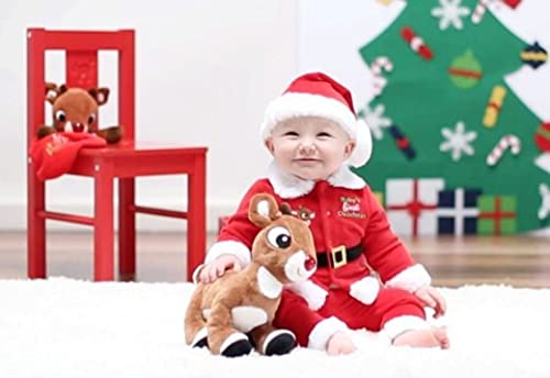 10-inch Rudolph plush fits easily in tiny hands