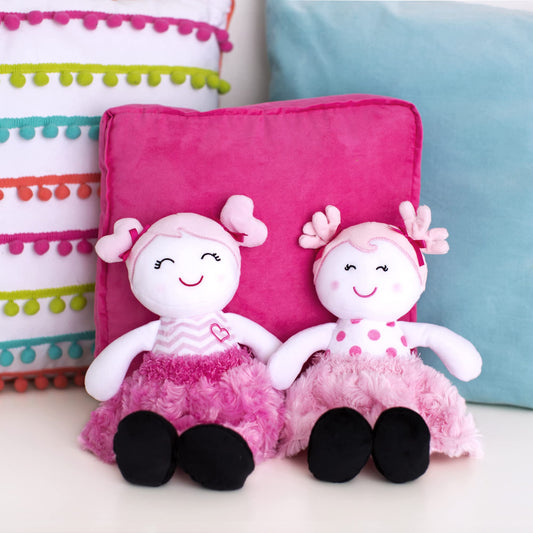 Baby Starters Snuggle Buddy plush fabric fosters gentle playtime and bedtime cuddles.