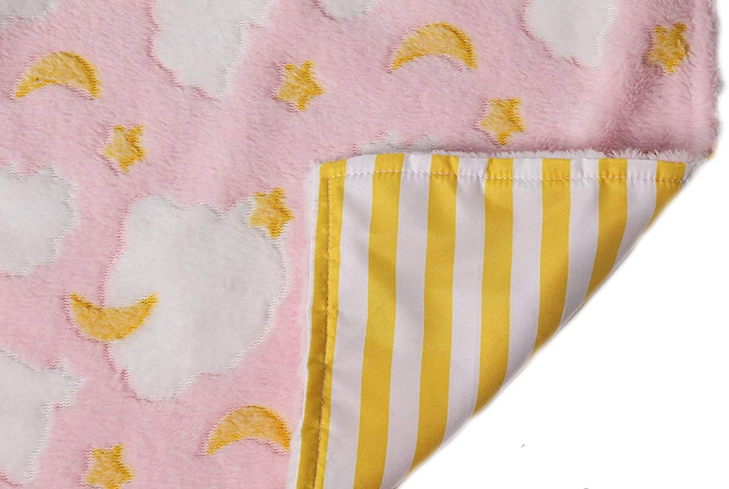 Baby Whitney Pink Clouds set arranged in stroller for travel