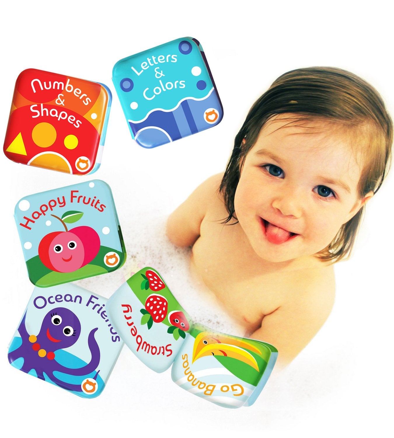 BabyBibi fruit bath book page for bath-time exploration