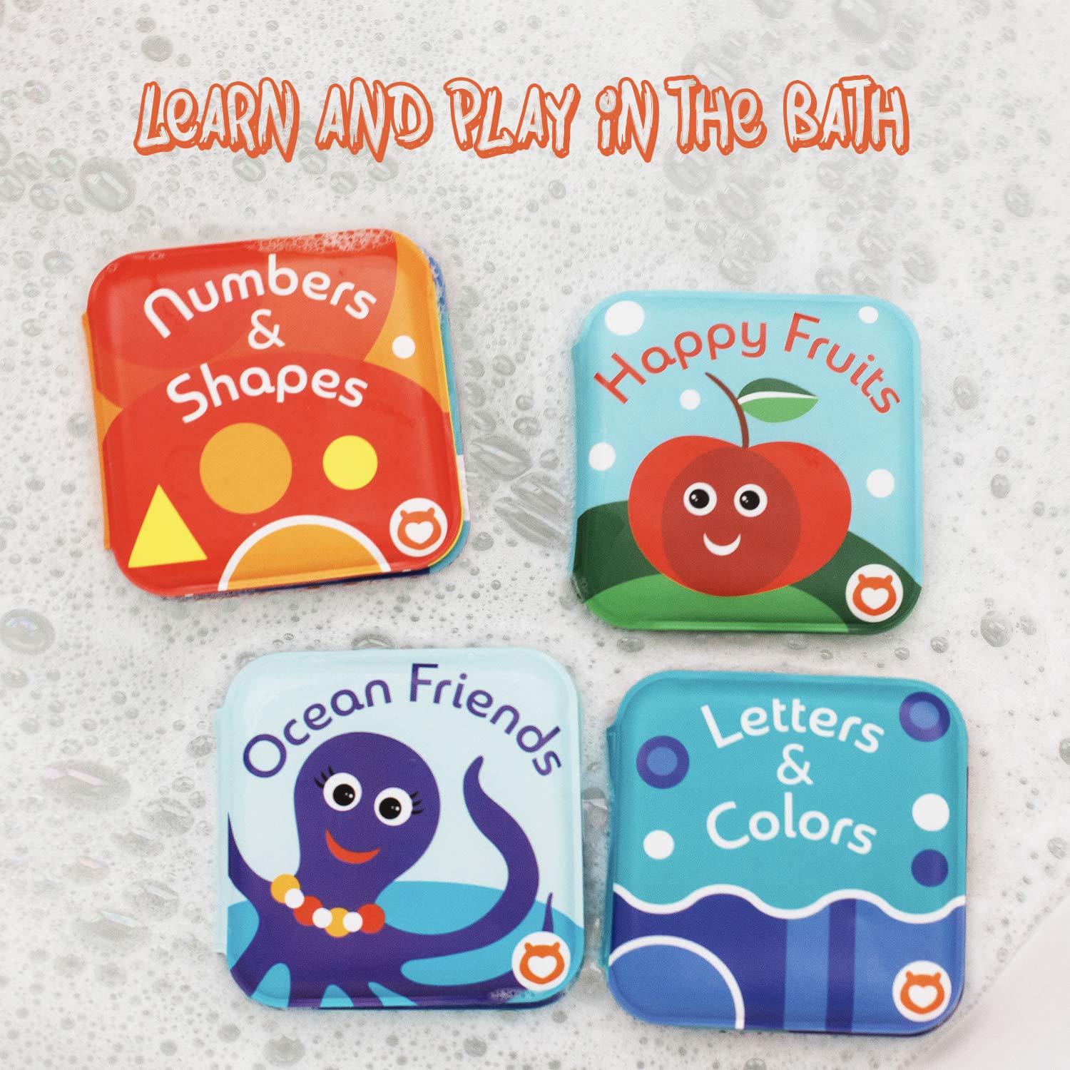 BabyBibi soft squeaky bath book adds playful feedback