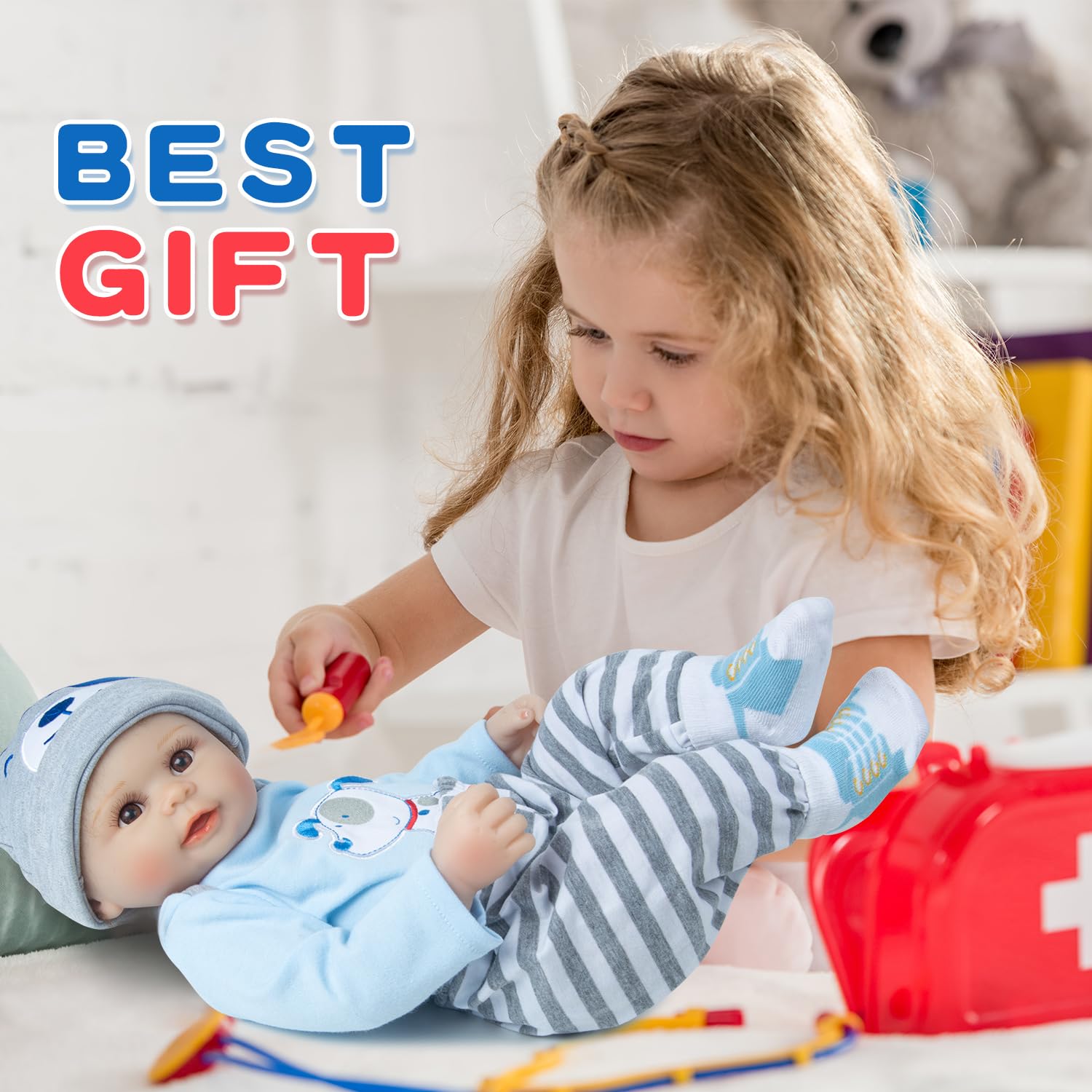 Babyfere blue dog blanket adds warmth and coziness