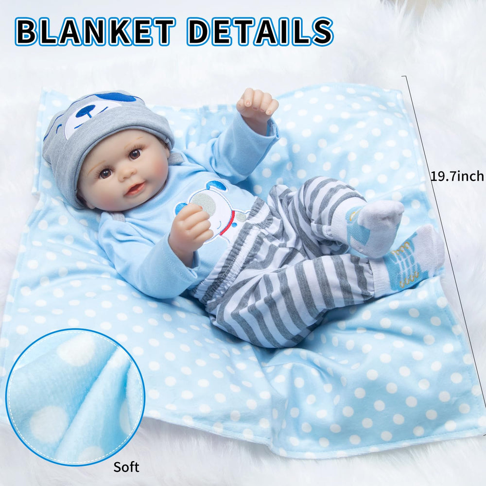 Babyfere blue dog pants for easy doll dressing