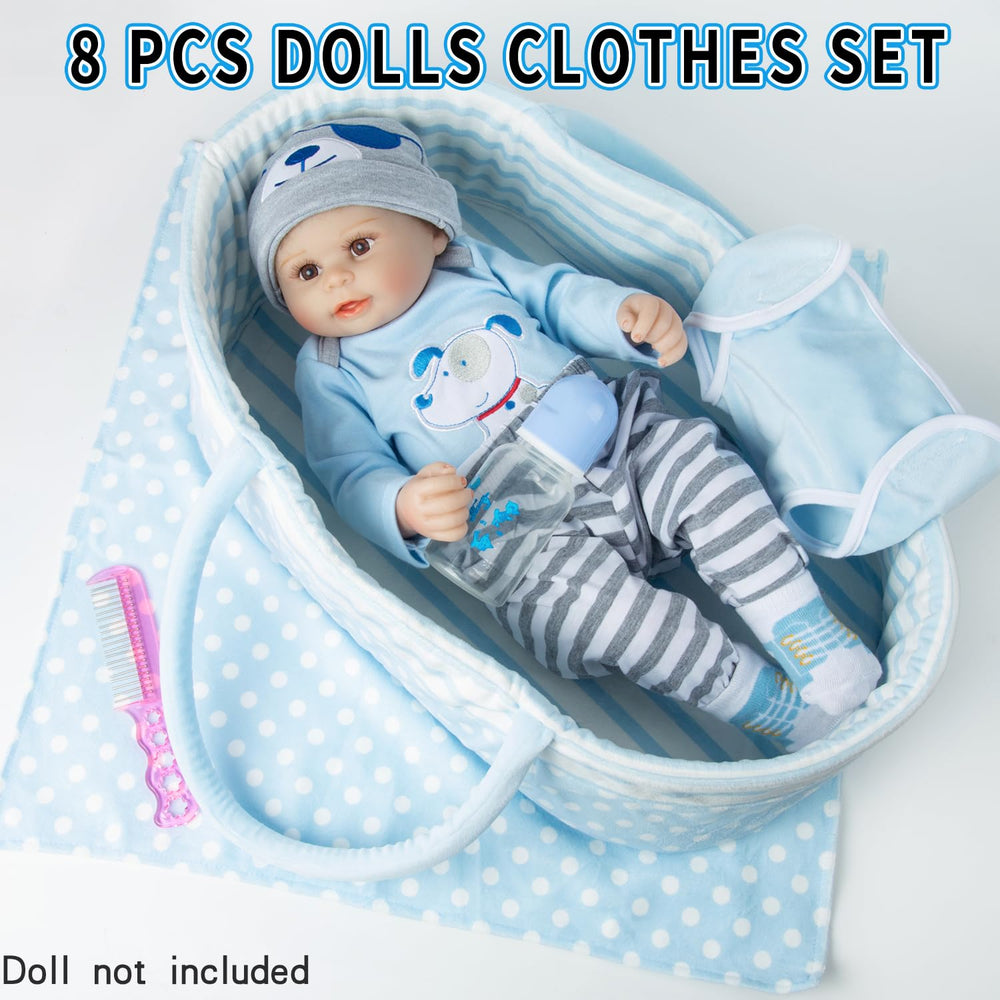 Babyfere blue dog socks finish the doll wardrobe