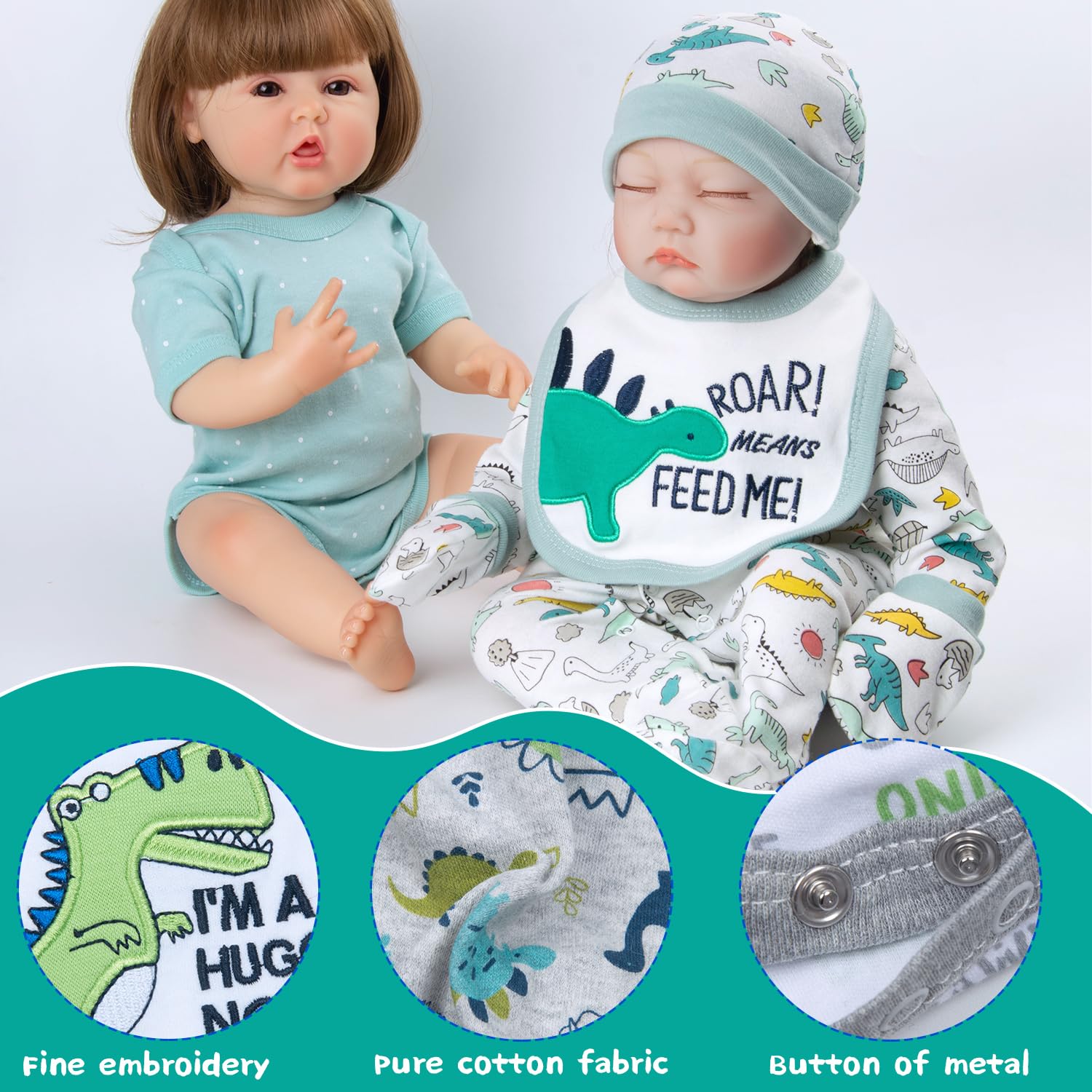Babyfere dinosaur pacifier attachment adds cute realism to doll snacking