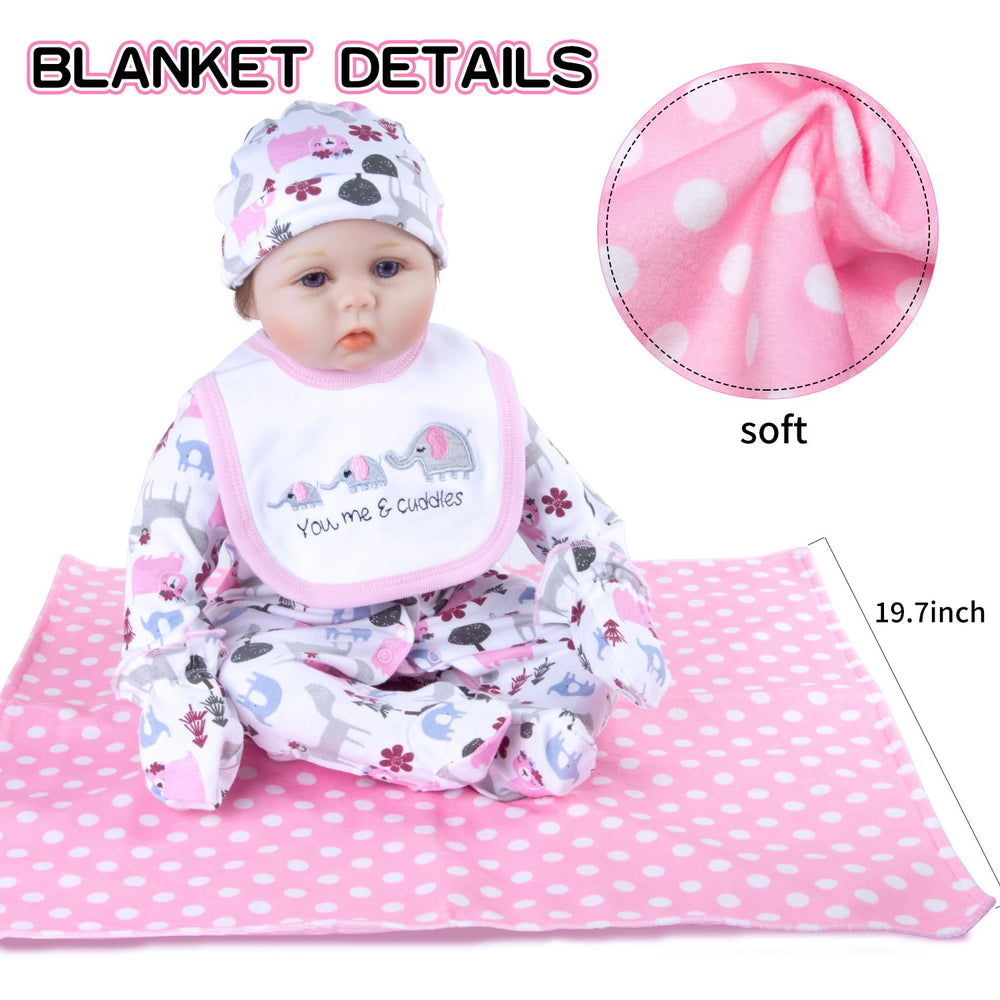 Babyfere pink bib protects doll clothing during feeding role play.