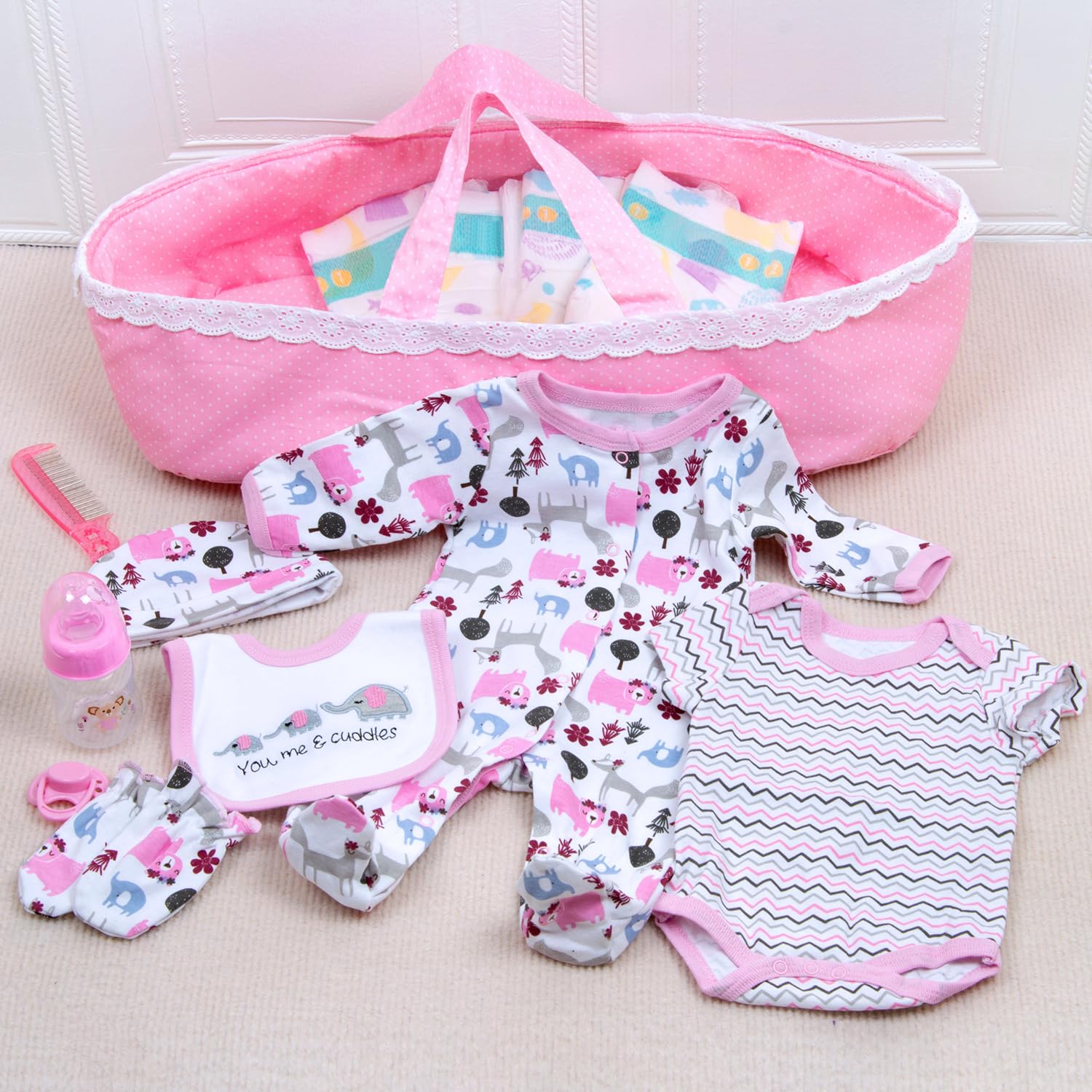 Babyfere pink doll bottle for pretend feeding moments