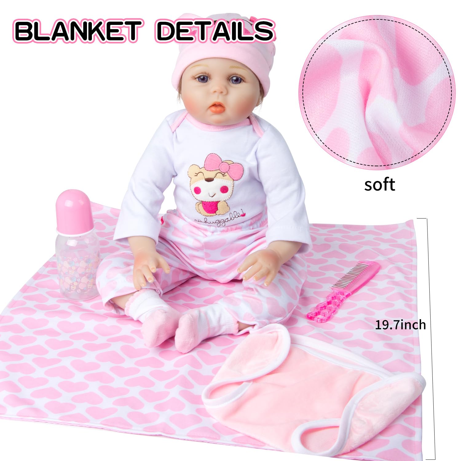Babyfere pink doll hat adds adorable warmth