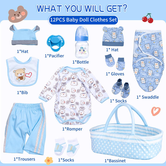 Babyfere bottle and pacifier set for realistic feeding play with reborn dolls