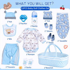 Babyfere bottle and pacifier set for realistic feeding play with reborn dolls