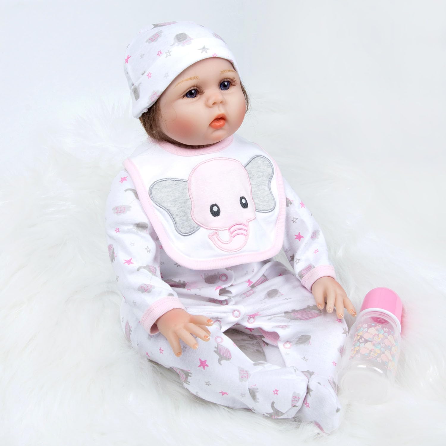 Babyfere reborn elephant gloves, snug layering for 17-22 inch dolls.