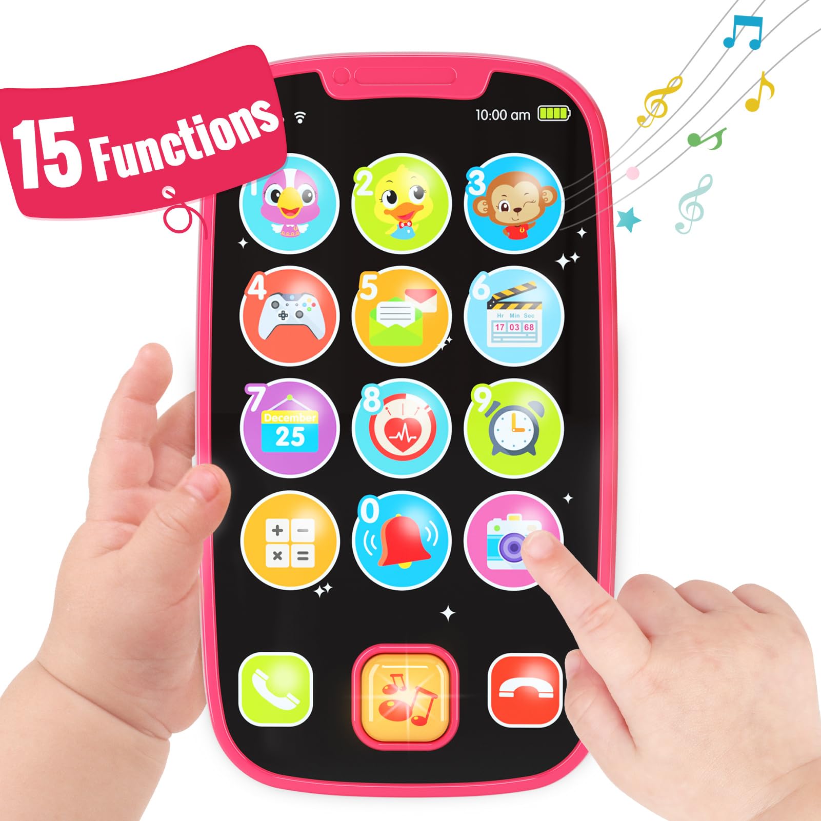BABYFUNY toy phone front view promotes imaginative play and screen-free entertainment.