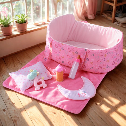 BABESIDE 7pcs doll accessories set for imaginative play and realistic feeding.