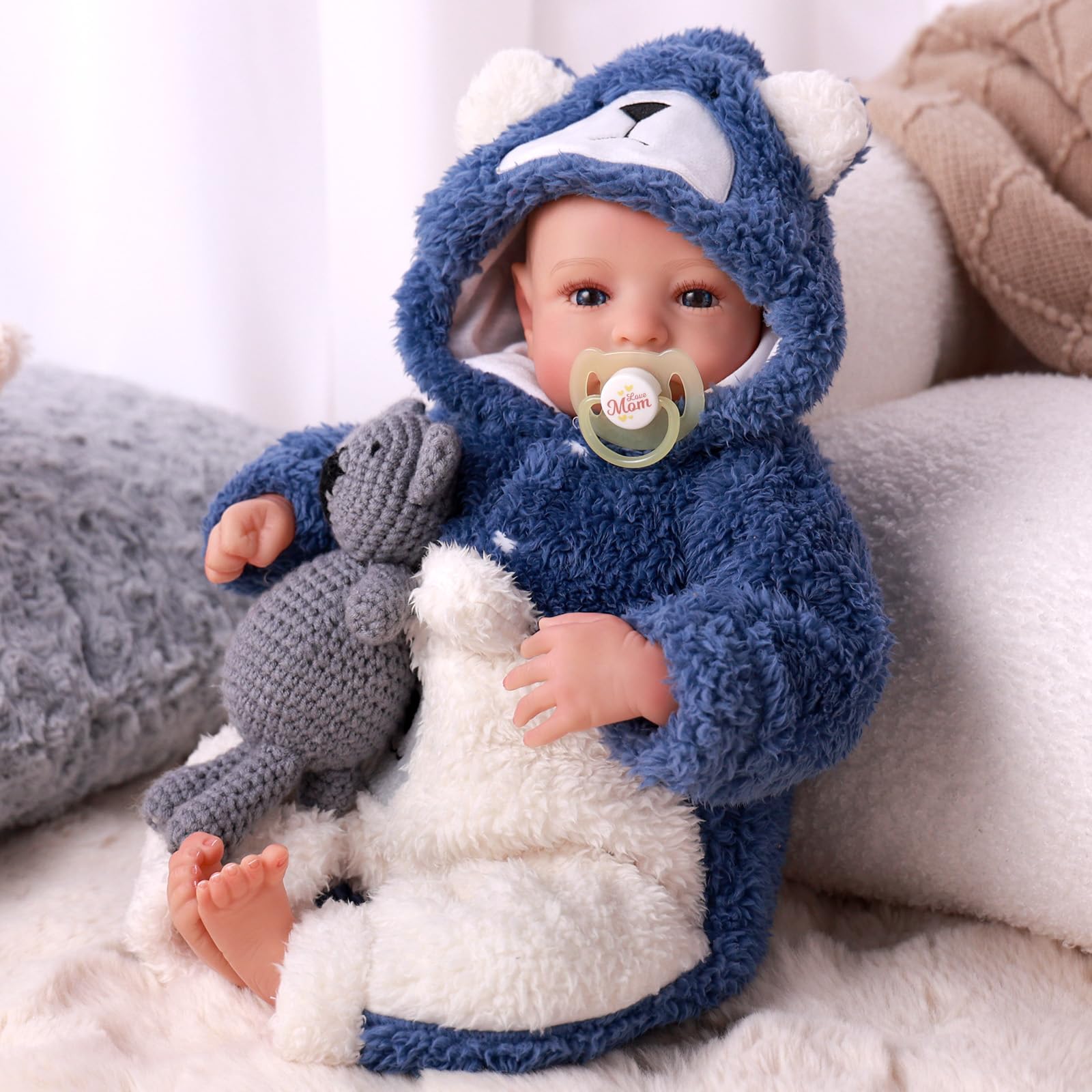 BABESIDE Aiden soft vinyl touch for gentle cuddling and easy cleaning