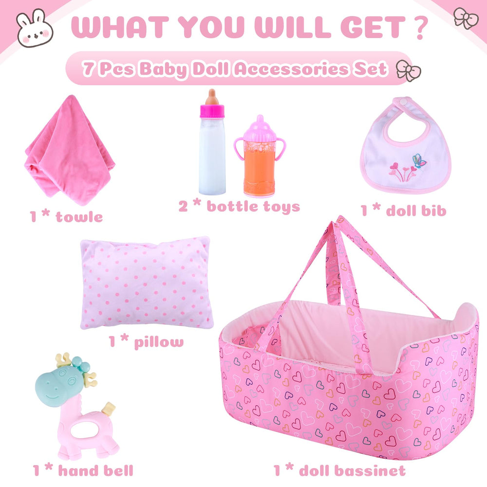 BABESIDE bassinet accessories keep doll essentials organized during play.