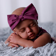 BABESIDE Black Reborn Doll 15-Inch closeup eyelashes highlighting realism